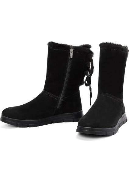 Kadın Siyah Fermuarlı Süet Bot 24WFE252510 modelleri