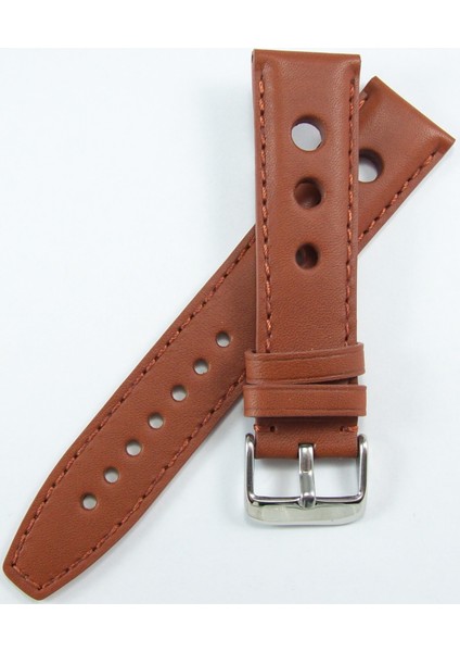 Bizon Kiremit Kahverengi Taba Gerçek Deri Saat Kordonu 20MM Spor Delikli Saat Kayışı fiyatları