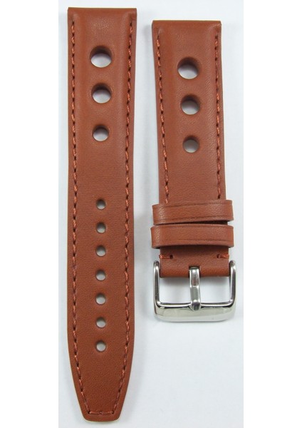 Bizon Kiremit Kahverengi Taba Gerçek Deri Saat Kordonu 20MM Spor Delikli Saat Kayışı modelleri