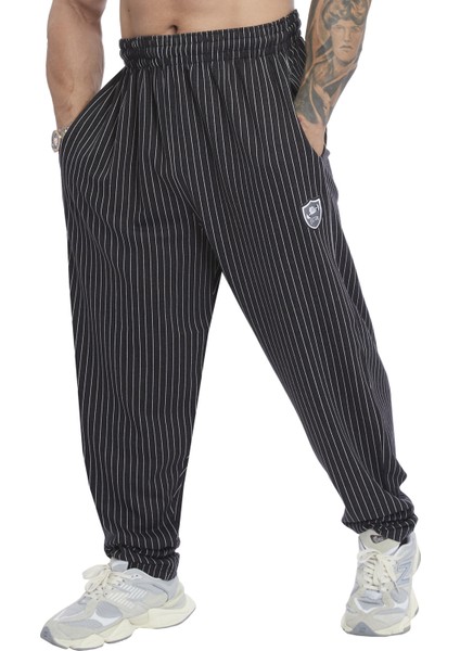 Loose Fit Çizgili Yazlık Eşofman Altı Fitness Pantolon Bgsm PNT1398