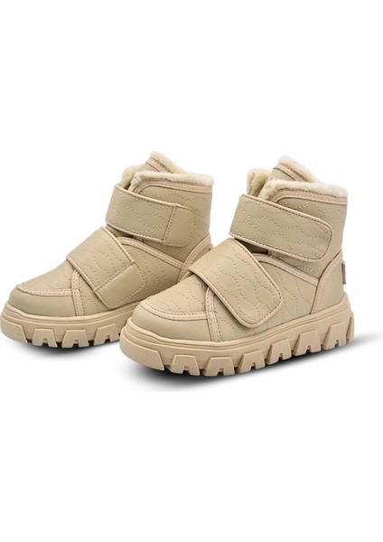 Annabel Nakış Detaylı Içi Peluş Kürklü Çift Cırlı Kız Çocuk Bot Bej Rengi indirimleri