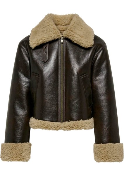 Onlverona Faux Bonded Jacket Kahverengi Kadın Deri Mont 15322434 indirimleri