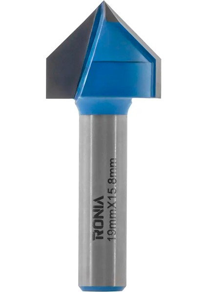 Ahşap Freze Bıçağı 09-19015808V90 Kavisli V-Yivli 90 Derece Freze Ucu Sap 8 mm