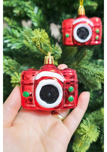 2li Fotoğraf Makinası Şeklinde Yılbaşı Ağaç Süsü 4lü Paket Fotoğraf Makinesi Lüks Çam Ağacı Süsü 2li Paket fırsatları