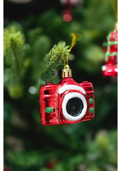 2li Fotoğraf Makinası Şeklinde Yılbaşı Ağaç Süsü 4lü Paket Fotoğraf Makinesi Lüks Çam Ağacı Süsü 2li Paket indirimleri