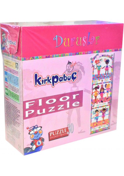 Kız Çocukları İçin Duruşlar Temalı Zemin Pazıl Floor Puzzle 30 Parça