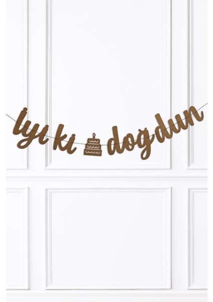 Kraft İyi Ki Doğdun Doğum Günü Banner Kaligrafi Banner Yazı Kraft