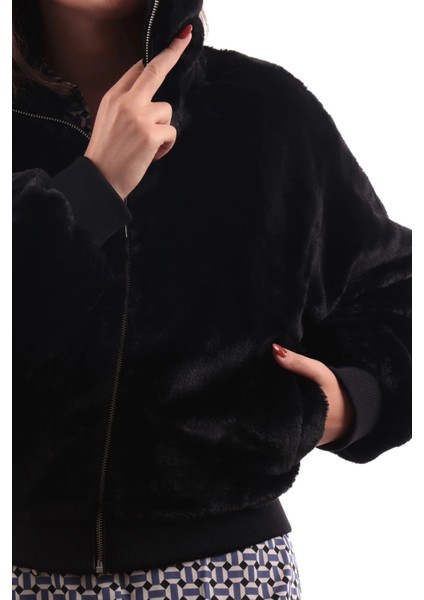 Kadın Dik Yaka Peluş Ceket - 15327330
