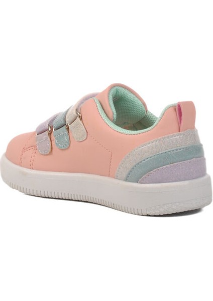 Pudra Mint Kız Cırtlı Çocuk Sneaker