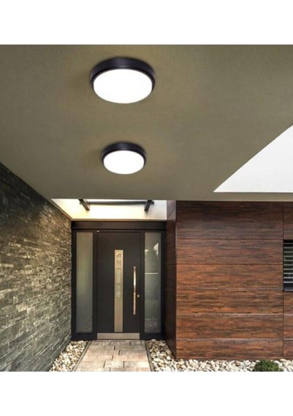 Balkon Lambası Teras Lambası Artos 15W Yuvarlak Siyah Banyo Lambası 6400K Beyaz Işık Tavan Lambası indirimleri