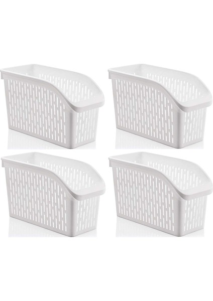 Buzdolabı Sepeti Dolap Içi Düzenleyici Sepet Organizer Beyaz 4 Adet 30X16X17 No:2