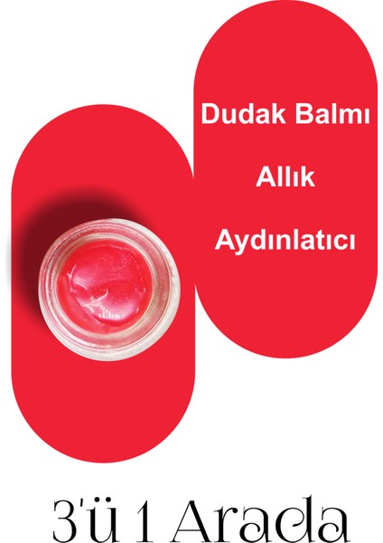 Işıltılı Krem Allık, Aydınlatıcı, Nemlendirici Dudak Balmı, Çilekli