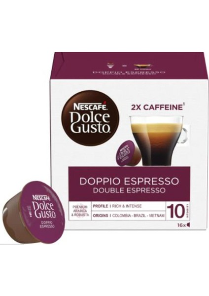 Dolce Gusto Doppio Espresso Extra Cafein 16 Kapsül Kahve