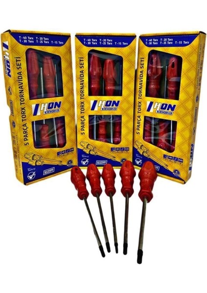Populermarketim - Hon 5 Parça Torx Tornavida Seti