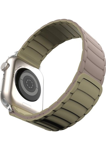 Apple Watch Ultra / Ultra 2 49 mm Uyumlu Mıknatıslı Silikon Kordon Çift Renkli Magnetik Kayış fırsatları