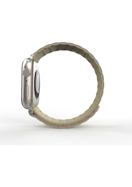 Apple Watch Ultra / Ultra 2 49 mm Uyumlu Mıknatıslı Silikon Kordon Çift Renkli Magnetik Kayış indirimleri