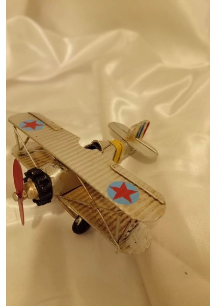 Metal Uçak Dekoratif Maket El Yapımı Oyuncak Teyyare Planör Beyaz Nazar Boncuk Çift Kanat Kamikaze fiyatları