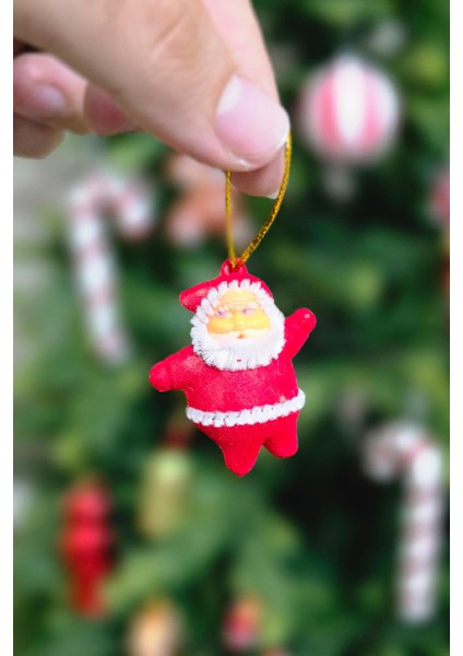 Neol Baba Yılbaşı Ağacı Süsleri 3lü 5 Cm Noel Baba Çam Ağacı Süsü Kırmızı 3lü Paket modelleri