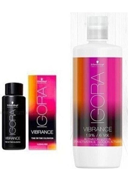 5 Adet Igora Vibrance Raw Essentials 6-16 Koyu Sarı Saç Boyası + 1l Oksidan