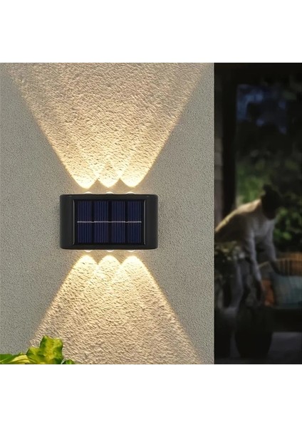 Populermarketim - 2'li Solar Duvar Aydınlatması 6 Ledli Gün Işığı