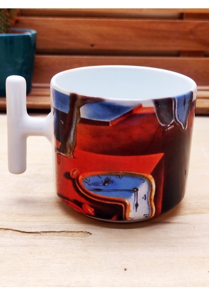 Dali, Van Gogh, Picasso, Kandinsky, Klimt, Monet Tasarımlı 6'lı T Kulplu Kupa Bardak Mug ve Taş Bardak Altlığı Seti