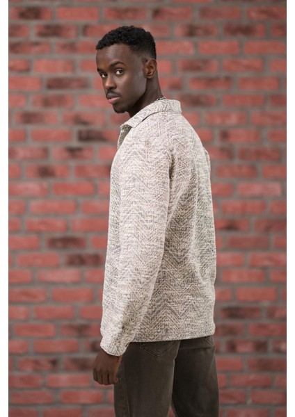 Brenzo Yarı Oversize (Hafif Bol) Desenli Oduncu Gömlek fırsatları