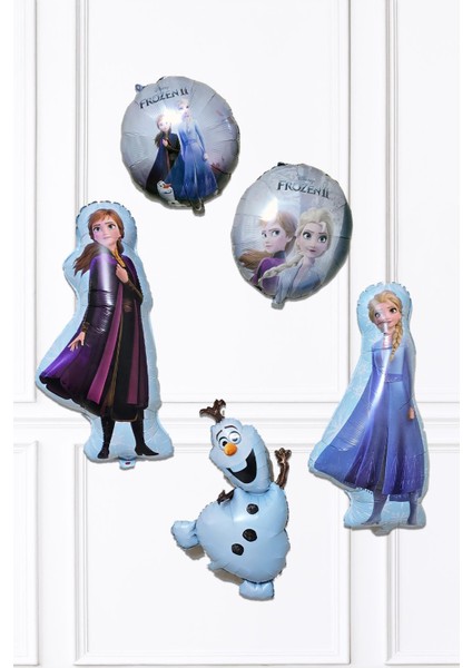 Frozen Elsa Karlar Ülkesi Tema Folyo Balon Seti 5li Set