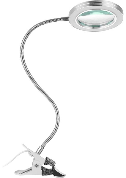 Populermarketim - 8x Büyütmeli Mandallı, USB Girişli Masa Lambalı, Okuma ve Güzellik Salon Için Büyüteç 2088A fırsatları