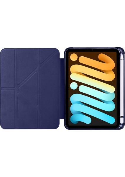 iPad Mini 7. Nesil 2024 Uyumlu Kapaklı Kılıf Kalem Bölmeli Tri Fold Standlı Uyku Modlu Akıllı Kapak modelleri