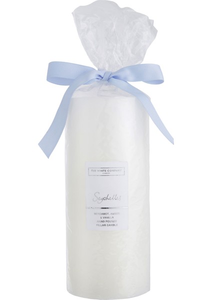 The White Company Seyşeller Sütun Mum, Tropikal Bergamot ve Amber Kokulu