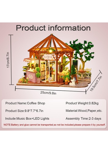 Çiçek Dükkânı Minyatür Ev Seti | LED Işıklı Dıy Proje | Eğlenceli Hediye ve Dekorasyon