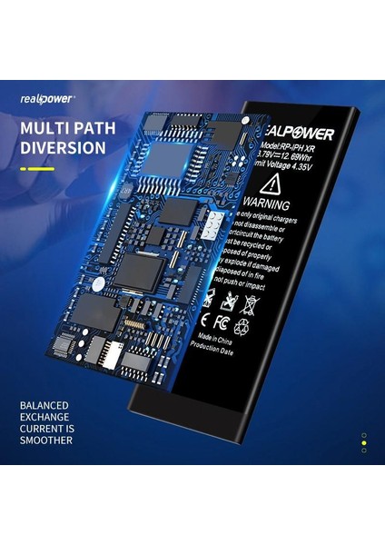 Real Power Apple iPhone x Uyumlu Güçlendirilmiş Batarya