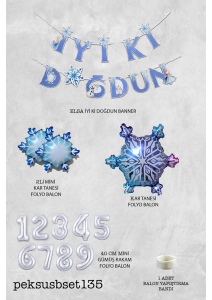 Frozen Elsa Tema Doğum Günü Balon Zinciri Seti Karlar Ülkesi Konsept Doğum Günü Balonları fiyatları