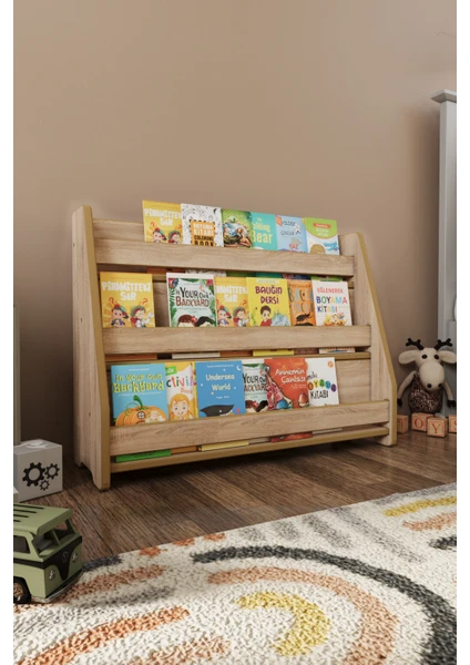 Zeo Wood Design Montessori Mdf Çocuk Kitaplığı