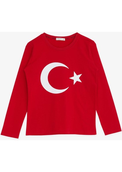 Unisex Türk Bayraklı Uzun Kol T-Shirt