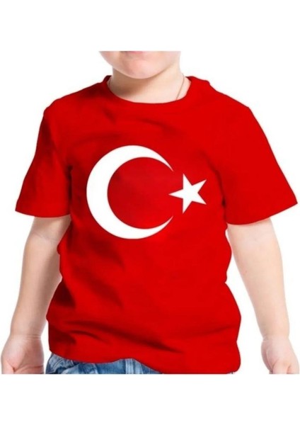 Unisex Türk Bayraklı Kısa Kol T-Shirt