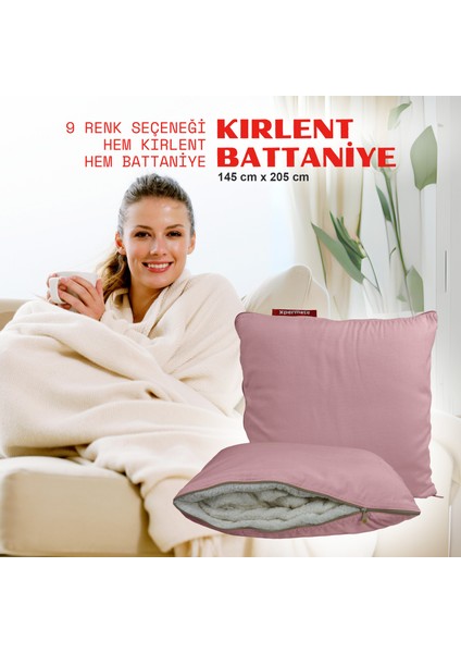 Tv Battaniye Yastık Battaniye Kırlent-Welsoft Battaniye Pembe