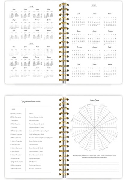 Victoria's Journals 2025 Haftalık Ajanda Gizli Spiralli 17X24 cm 100GR.
