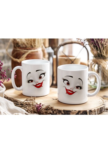 3D Sarcastic Woman Face Desenli Sublimasyon Kupa Bardak - Her Yudumda Fark Yaratan Tasarım