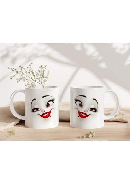 3D Sarcastic Woman Face Desenli Sublimasyon Kupa Bardak - Her Yudumda Fark Yaratan Tasarım