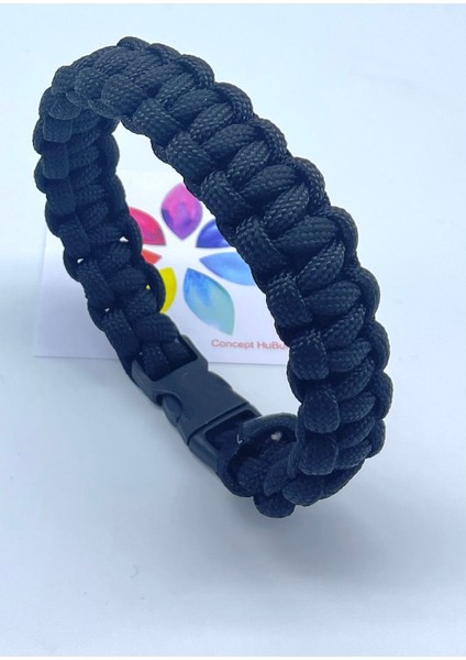 Paracord Kilitli Kalın Paraşüt Ipi Örgü Erkek Bileklik