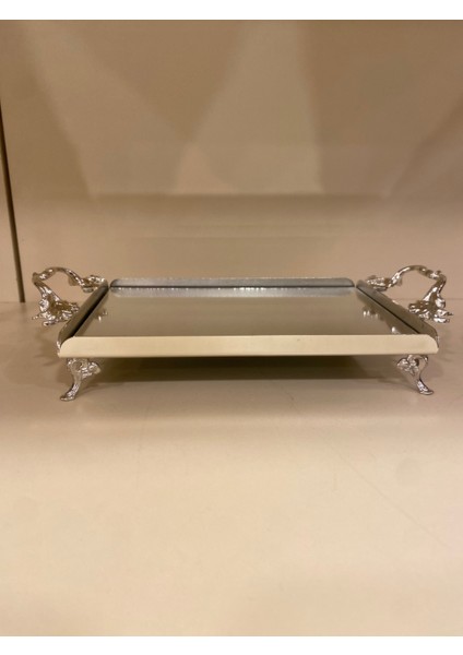 Tepsi Kulplu Pirinç Gümüş Miniboy 22X16 cm fiyatları