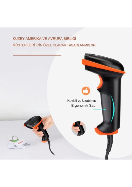 1d 2d Qr Barkod Tarayıcı Kablolu,toz Geçirmez, Darbeye Dayanıklı, Su Geçirmez D5100Y