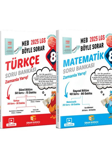 8. Sınıf Matematik Soru Bankası ve 8. Sınıf Türkçe Soru Bankası