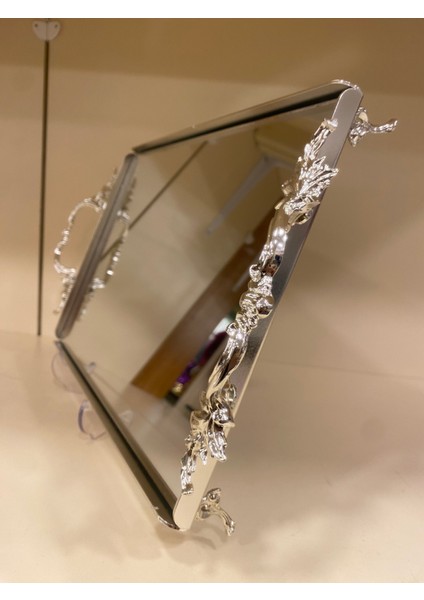 Tepsi Kulplu Gümüş Ortaboy 33X23 cm Pirinç fiyatları