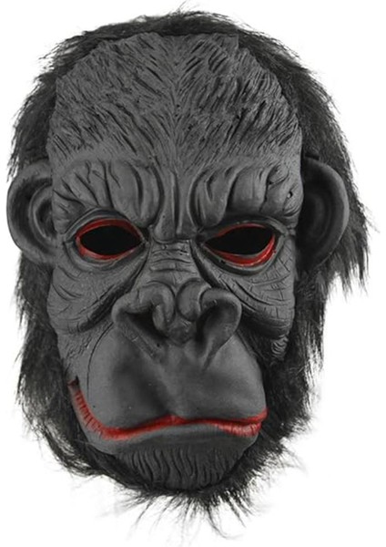 Nessiworld lateks Goril Maskesi Maymun Maskesi Et Maskesi Orangutan Siyah Saçlı 3 No