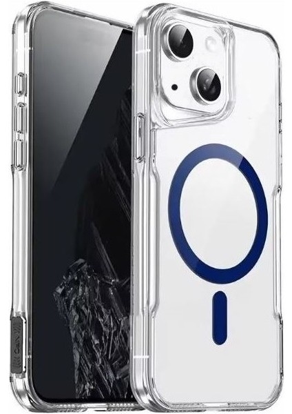 Iphone 15 Plus Kılıf T-Max Magsafe Renkli Sert Mika Alp + Ekran Koruyucu