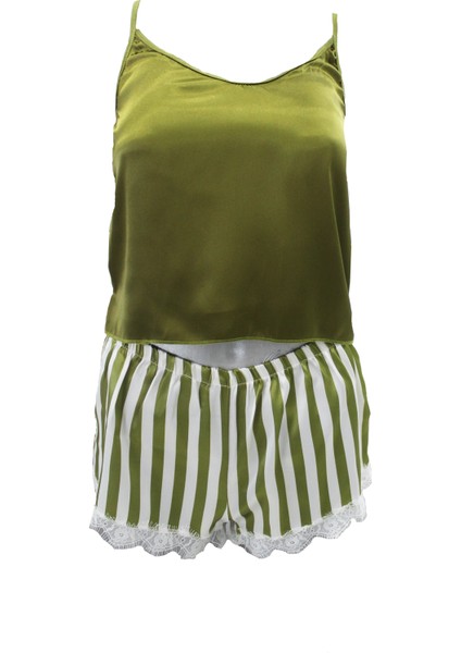 Saten Şortlu Pijama Takımı Çizgili fiyatları