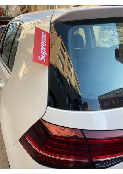 Supreme Oto Bayrağı Araba Flama Araç Etiket
