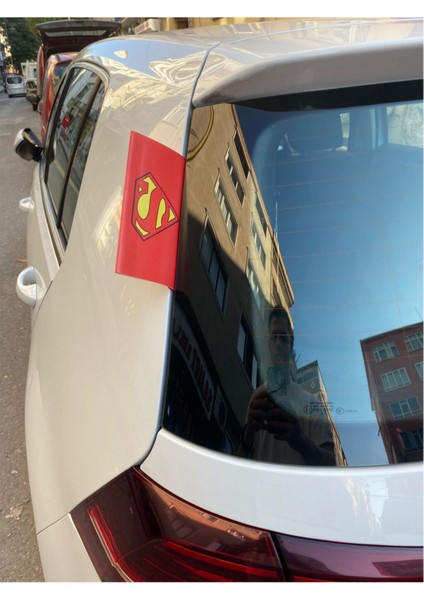 Superman Oto Bayrağı Araba Flama Araç Etiket